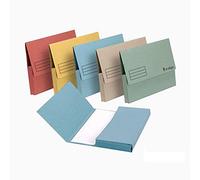 indigo® Premium - A4 - Document Wallet Half Flap 285gsm Capacity 32mm (Assorted, Pack of 25)