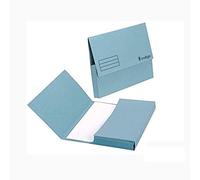 indigo® Premium - A4 - Document Wallet Half Flap 285gsm Capacity 32mm (Blue, Pack of 50)