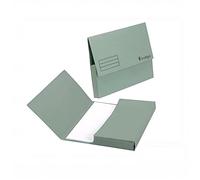 indigo® Premium - A4 - Document Wallet Half Flap 285gsm Capacity 32mm (Green, Pack of 10)