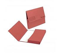 indigo® Premium - A4 - Document Wallet Half Flap 285gsm Capacity 32mm (Red, Pack of 10)