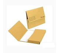 indigo® Premium - A4 - Document Wallet Half Flap 285gsm Capacity 32mm (Yellow, Pack of 50)