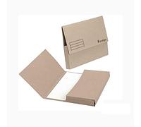 Indigo® Premium A4 Document Wallets - Half Flap 285GSM, 32mm Capacity, Buff, Pack of 10 - Durable Filing & Storage for Office, School, & Home