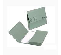 Indigo® Premium A4 Document Wallets - Half Flap 285GSM, 32mm Capacity, Green, Pack of 25 - Durable Filing & Storage for Office, School, & Home