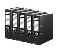 indigo® Premium A4 Office Lever Arch File - Durable, Organized File Storage -(FSC Certified, Black, 70mm Spine - Pack of 5)