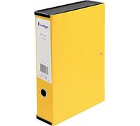indigo® Premium Box File - Foolscap - 75 mm (Yellow, Pack of 3)