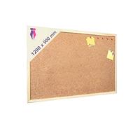 Indigo® Premium Cork Board - 120x90cm Wooden Frame Pin Notice Board - Durable, Self-Healing, Ideal for Home, Office & School Use