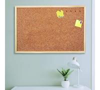 Indigo® Premium Cork Board - 60x40cm Wooden Frame Cork Pin Board - Durable Notice Board for Home, Office & School (Pack of 3)