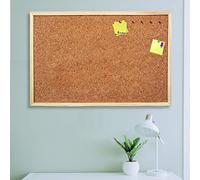 Indigo® Premium Cork Board - 60x40cm Wooden Frame Notice Board - Durable Pin Board for Home, Office & School