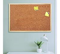 Indigo® Premium Cork Board - 60x45cm Wooden Frame Notice Board - Durable Pin Board for Home, Office & School Use (1)