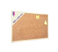 Indigo® Premium Cork Board - 80x60cm Wooden Frame Notice Board - Durable Pin Board for Home, Office & School Use