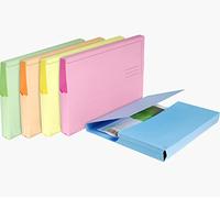 indigo® Premium Pastel Range - A4 - Document Wallet Half Flap 250gsm Capacity 32mm (Canary, Pack of 10)