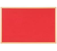 Indigo® Red Fabric Notice Board with Pine Frame - Cork Bulletin Board for Office, Home, or School (60 x 40 cm)