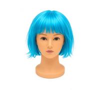 Indigo® Short Bob Wig with Fringe, Synthetic Cosplay Wig for Women, Adjustable Elastic Cap, Lightweight Fancy Dress Wig for Halloween, Parties, Cosplay & Costume, One Size, Neon, 1
