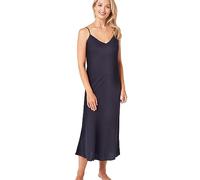 Indigo Sky Samsara Long Satin Chemise Nightdress, Deep Navy, 12-14