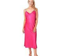 Indigo Sky Samsara Long Satin Chemise Nightdress, Hot Pink IS, 8-10