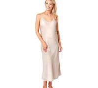 Indigo Sky Samsara Long Satin Chemise Nightdress, Ivory MA, 16-18