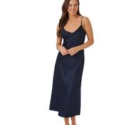 Indigo Sky Samsara Long Satin Chemise Nightdress, Navy, 16-18