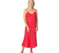 Indigo Sky Samsara Long Satin Chemise Nightdress, Red IS, 12-14