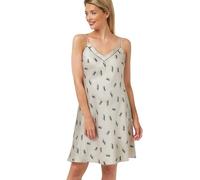 Indigo Sky Tansy Contrast Piping Detail Satin Chemise, Oatmeal Tiger, 18-20