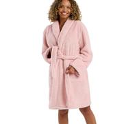 Indigo Sky Tanya Cosy Fleece Shawl Collar Robe - Warm Winter Loungewear, New Pink, 20-22