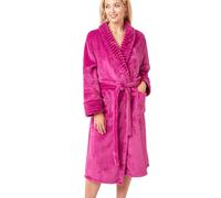 Indigo Sky Tanya Cosy Fleece Shawl Collar Robe - Warm Winter Loungewear, Raspberry, XL