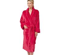 Indigo Sky Tanya Cosy Fleece Shawl Collar Robe - Warm Winter Loungewear, Spice Red, S