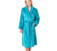 Indigo Sky Tanya Cosy Fleece Shawl Collar Robe - Warm Winter Loungewear, Teal, XL