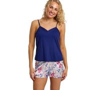 Indigo Sky Women’s Stevie Jersey & Satin Pyjama Set, Navy, 8-10