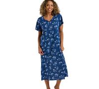 Indigo Sky Womens Birdie Plus Size Soft Jersey Nightdress With Buttons, Navy, 20-22