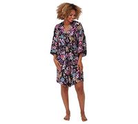Indigo Sky Womens Delilah Matt Satin Print Kimono Wrap, Floral, 14
