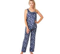 Indigo Sky Women's Estrella Satin Sleeveless Pyjama Set, Shooting Star, 16