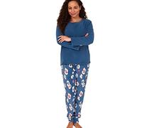 Indigo Sky Women's Gemma Cosy Fleece Cuffed Pyjama, Kira Animal Blue, 10-12