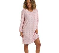 Indigo Sky Womens Loulou Light & Warm Fleece Nightshirt - Cosy Printed Loungewear Nightdress with Long Sleeves & Pocket, Pink, 12-14