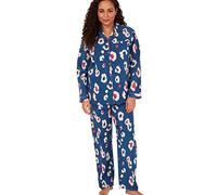 Indigo Sky Women's Luella 100% Brushed Cotton Wincyette Pyjama, Blue Kira Animal, 14-16