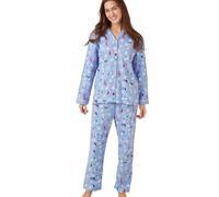 Indigo Sky Women's Luella 100% Brushed Cotton Wincyette Pyjama, Blue Socks, 16-18