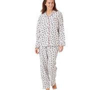 Indigo Sky Women's Luella 100% Brushed Cotton Wincyette Pyjama, Ivory Dog, 16-18