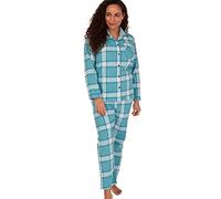 Indigo Sky Women's Luella 100% Brushed Cotton Wincyette Pyjama, Pale Turquoise Check, 8-10