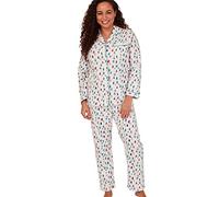 Indigo Sky Women's Luella 100% Brushed Cotton Wincyette Pyjama, Splat Spot Ivory, 14-16