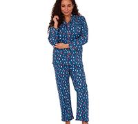 Indigo Sky Women's Luella 100% Brushed Cotton Wincyette Pyjama, Splat Spot Ocean Blue, 10-12
