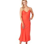 Indigo Sky Women's Samsara Long Satin Chemise Nightdress, Tangerine, 12-14