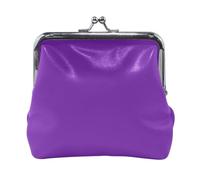 Indigo Solid Color Pure Plain Purple Women Men Leather Coin Purses Convenient Makeup Bag Change Purse for Women