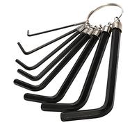 Indigo Soul 8 PCS Allen Hex Wrench Key Set Metric Size Micro Hexagon Kit with Keyring Holder Tighten Fixture & Fitting 1.5mm to 6mm Sizes (Black)