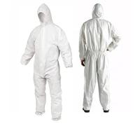 Indigo Soul Light-Duty Disposable Protective Coverall - Microporous White Work Suit with Hood, Elastic Wrists & Ankles - Rip-Resistant Painting & Cleaning Suit for Mold, Lead, & Fiberglass (One Size)