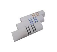 Indigo Soul Mens Handkerchiefs Pack Of 3 Hankies Set Assorted Pocket Square Hankies Weddings Prom Celebration Party Handkerchief (White With Colour Stripe, One Size)