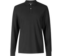 Indigo Soul Mens Long Sleeve Plain Pique Polo Shirt Warm Work Casual Button Collared Top UK (UK, Alpha, M, Regular, Regular, Standard, Black)