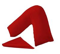 Indigo Soul Plain Polycotton Back & Neck Support V Shaped Pillowcase Orthopedic/Pregnency/Nursing Pillow Case (Red)