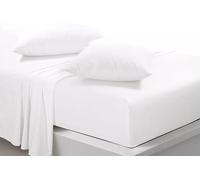 Indigo Soul Soft Brushed Flat Sheet Bed Sheets Poly Cotton Non Iron Breathable Hypoallergenic Top Sheet & Pillowcase (White, Pillowcase)
