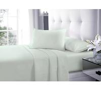 Indigo Soul Soft Brushed Flat Sheet Bed Sheets Poly Cotton Non Iron Breathable Hypoallergenic Top Sheet & Pillowcase (Duck Egg, King)