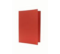 Indigo® Square-Cut Foolscap Folder - 180 GSM Heavy-Duty Card, Red - Pack of 100