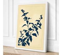 Indigo Study Botanical Canvas Wall Art Print 30x20 Inch (76 x 51 cm)
